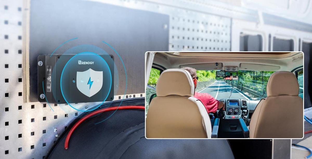 キャンピングカー Renogy 50A 走行充電器 取付 配線図